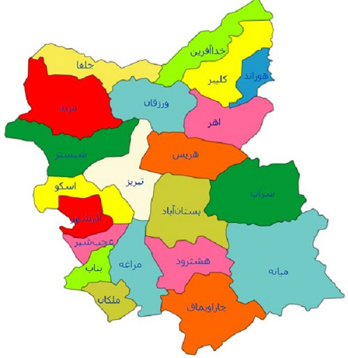 نقشه تبریز